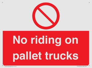 No riding on pallet trucks